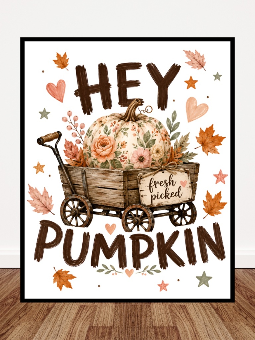 Pumpkin Fall Wall Decor Print